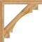 Ekena Millwork Merced Block Rough Sawn Bracket w/ Offset Brace, Western Red Cedar, 6"W x 44"D x 44"H BKT0604X44X44MRC05RWR - alternate 2